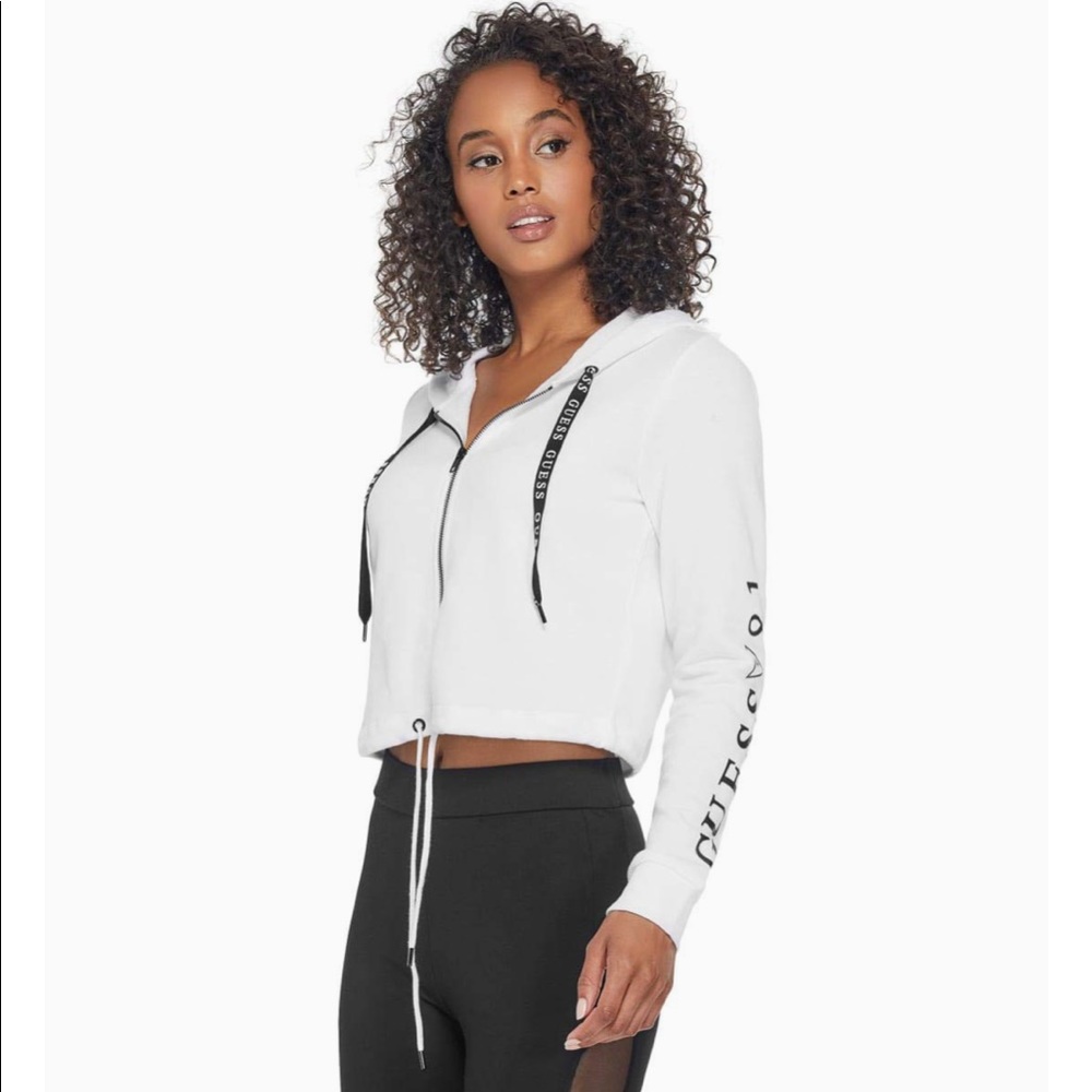 Guess Factory Caze Cropped Zip-Up Hoodie